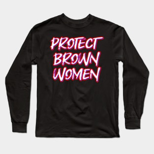 Protect Brown Women Long Sleeve T-Shirt